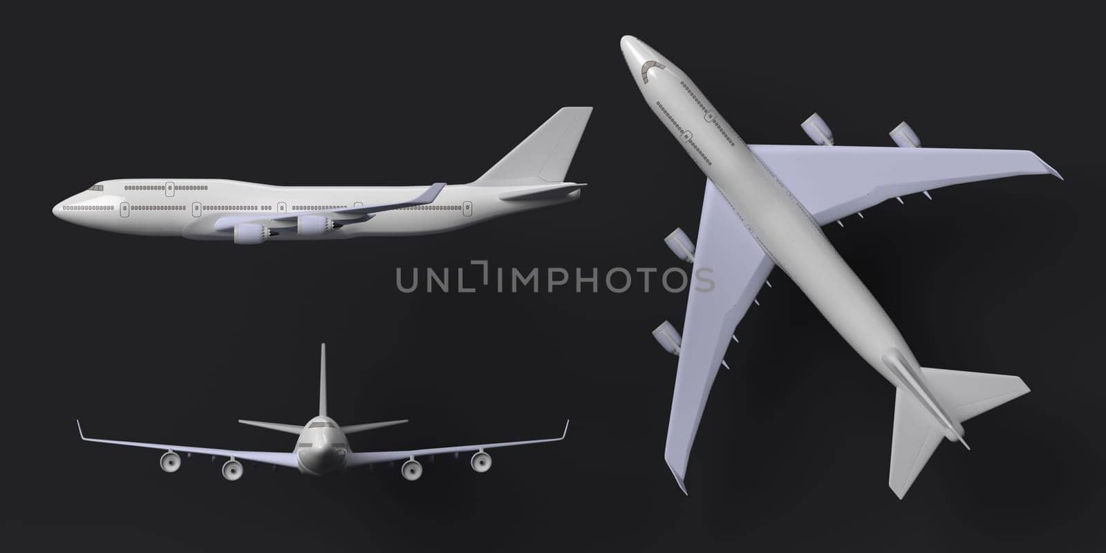 3d render of Airplane isolated on blank background