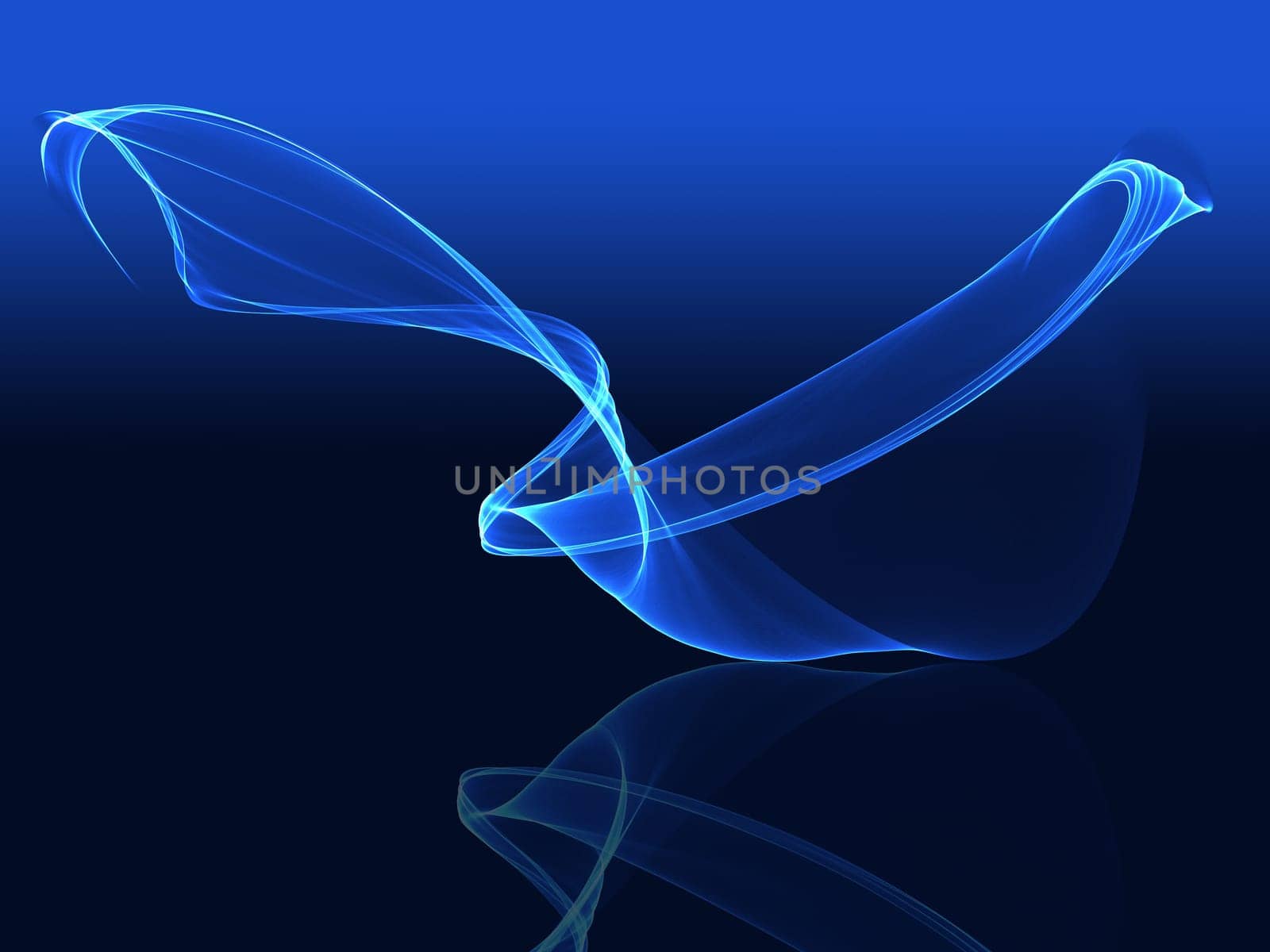Abstract modern background of blue flowing lines