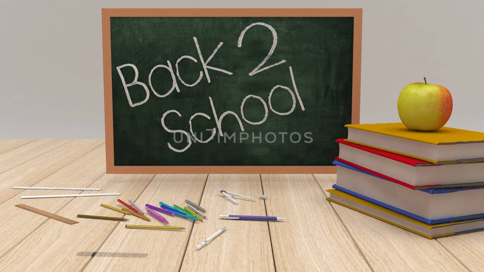 3D Render of BAck to School Concept