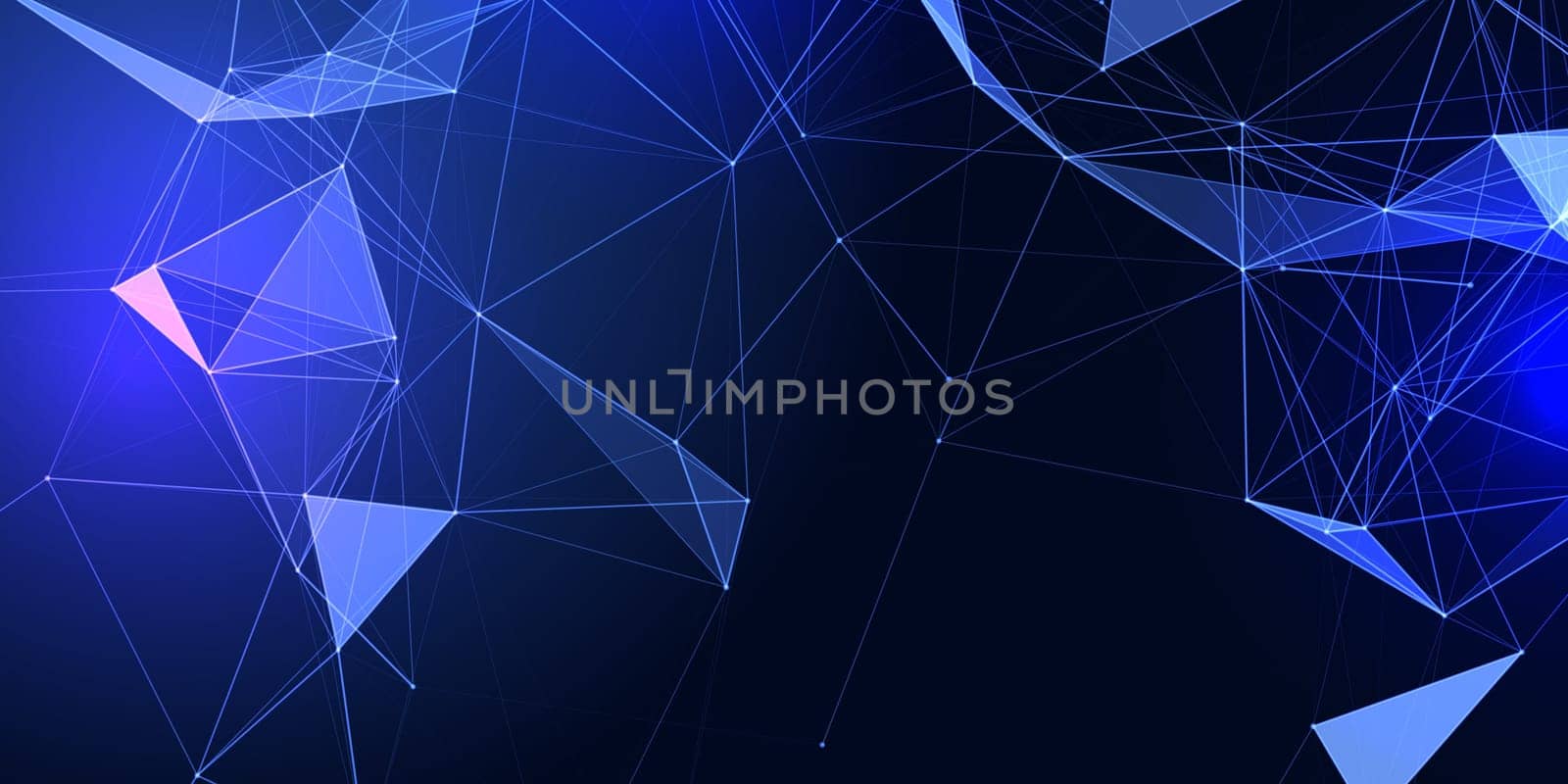 Banner with an abstract low poly connections design