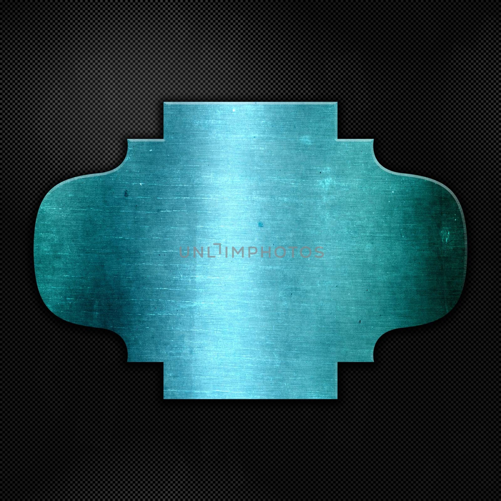 Blue grunge metal on a carbon fibre texture