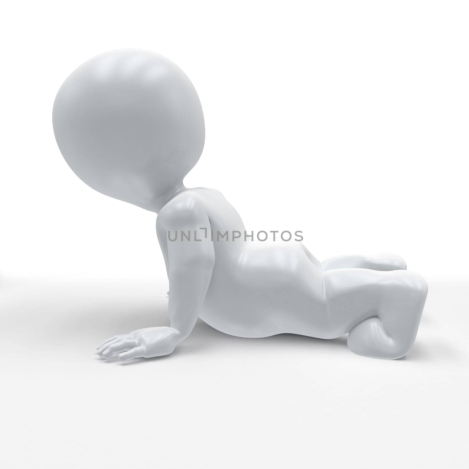 3D Render of Morph Man in yoga pose