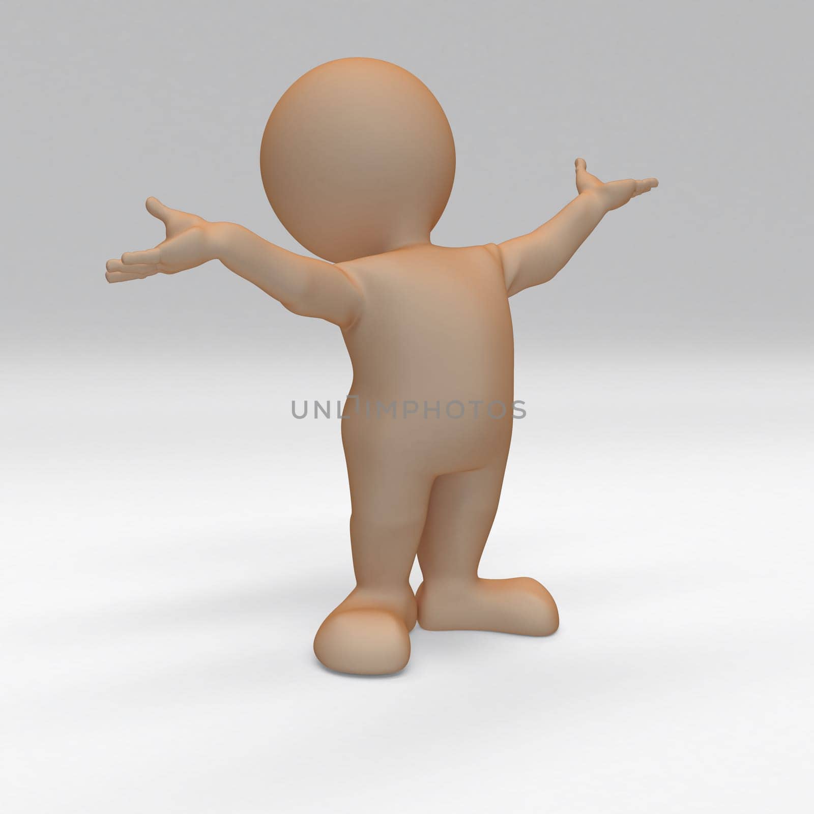 3D Render of Morph Man protesting peacefully