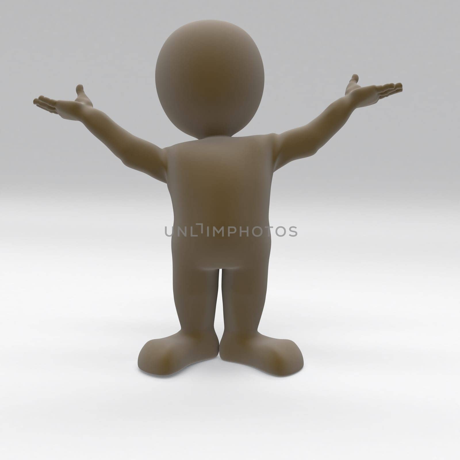 3D Render of Morph Man protesting peacefully