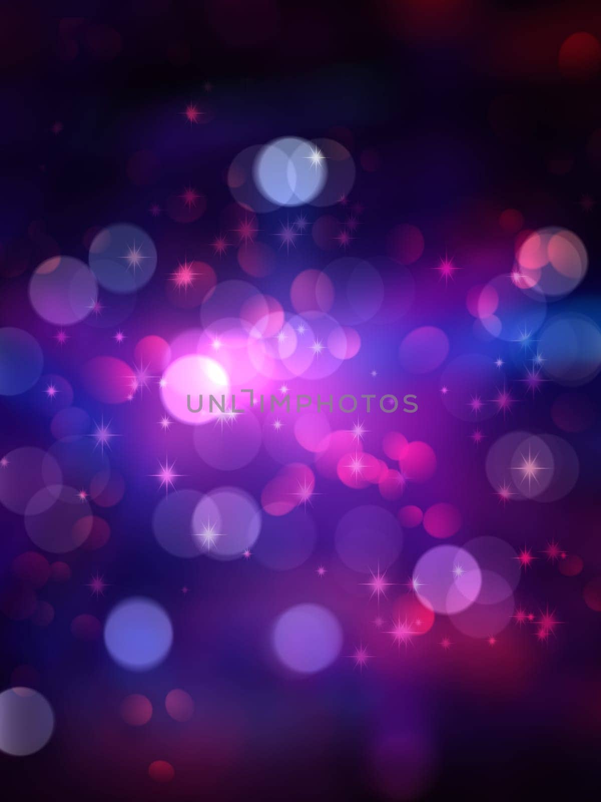 Christmas background with bokeh lights and stars