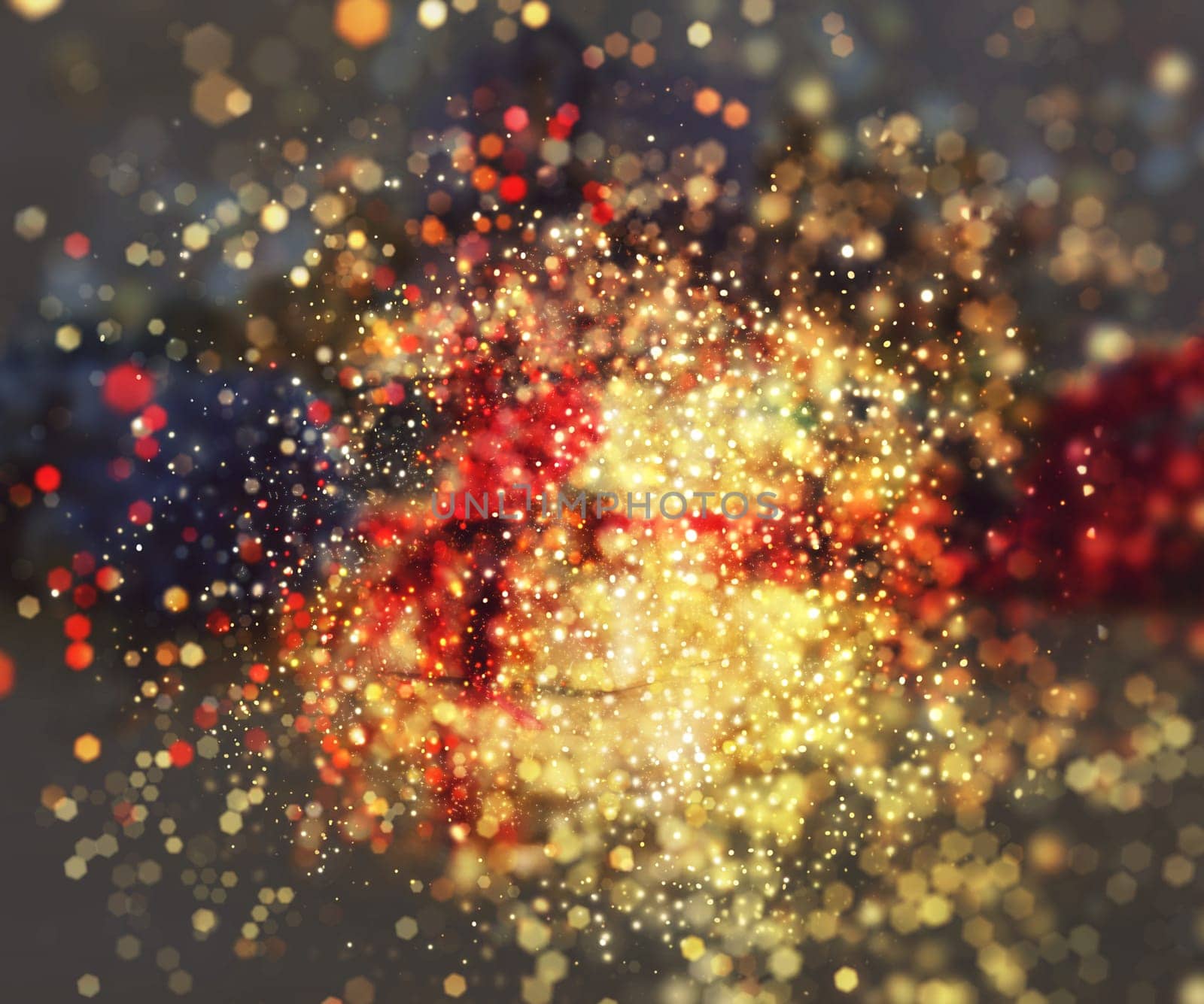 Christmas background with bokeh lights and sparkles