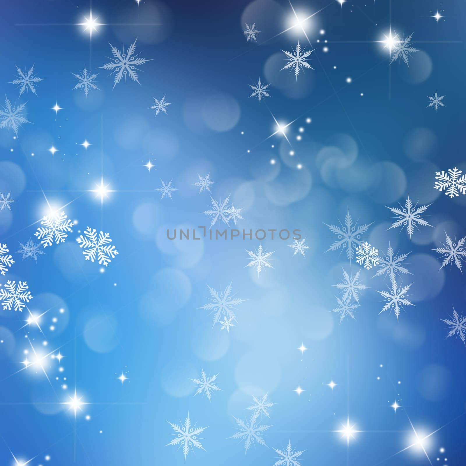 Christmas background with snowflakes and stars