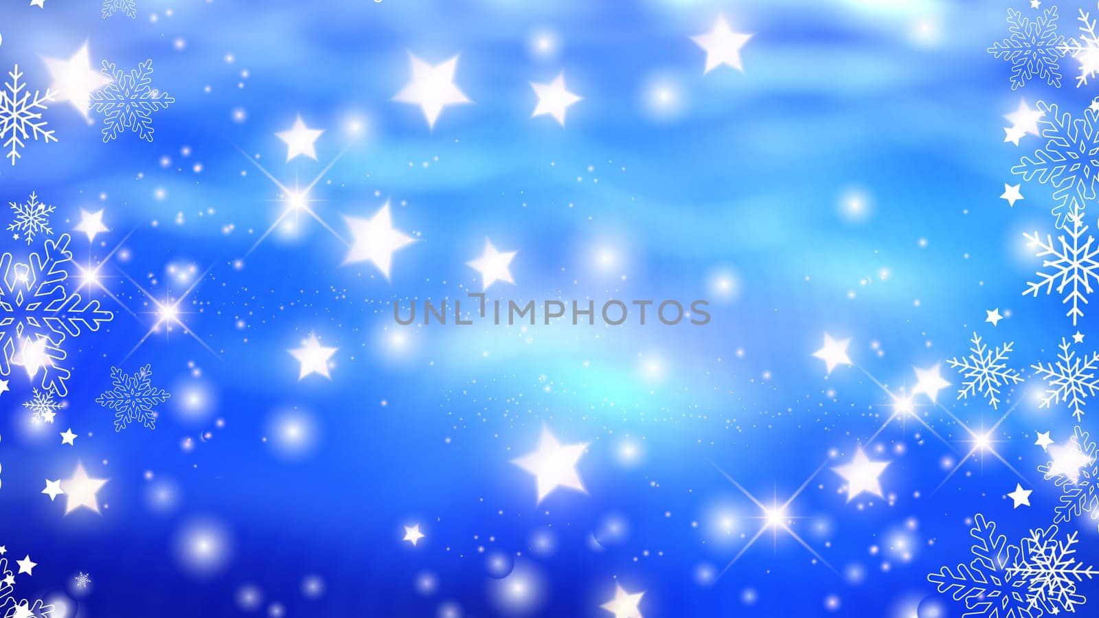 Christmas background with snowflakes and glowing stars designs