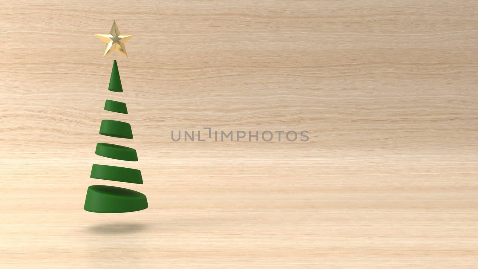 3d render of Christmas background with abstract tree