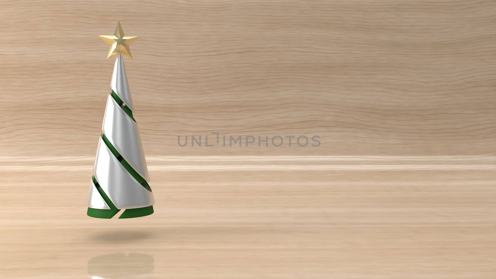 3d render of Christmas background with abstract tree
