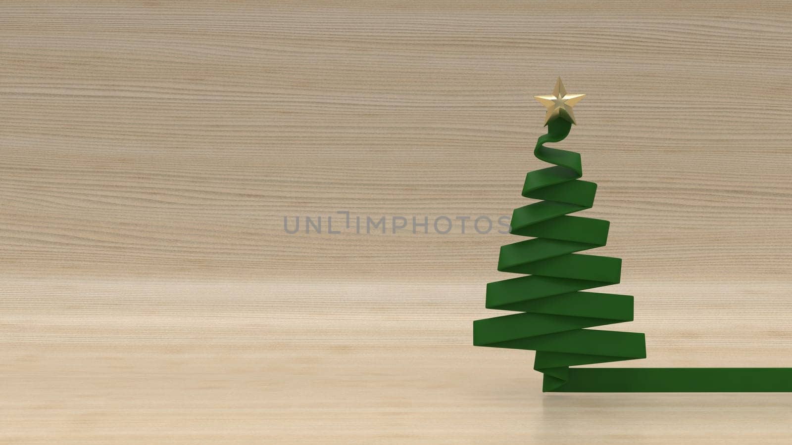 3d render of Christmas background with abstract tree