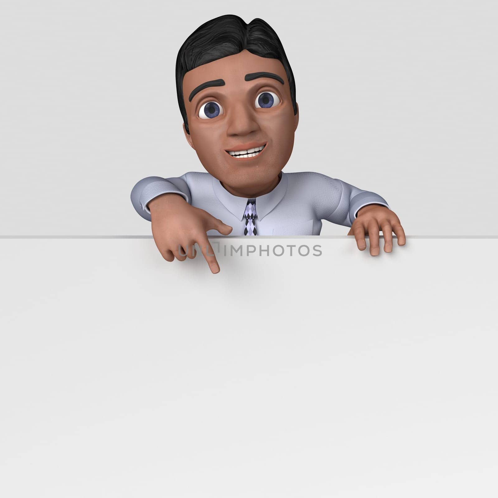 3D Render of Cartoon Business Character