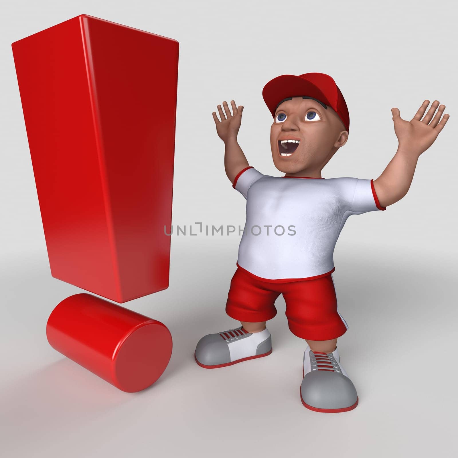 3D Render of Cartoon Sports Character