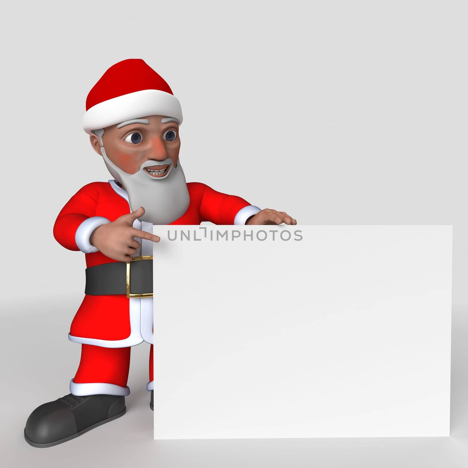 3D Render of Cartoon Santa Claus Character