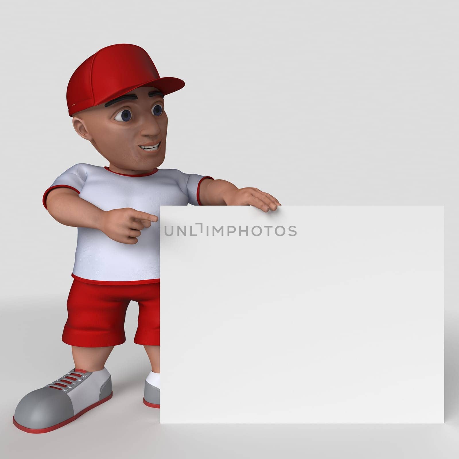 3D Render of Cartoon Sports Character