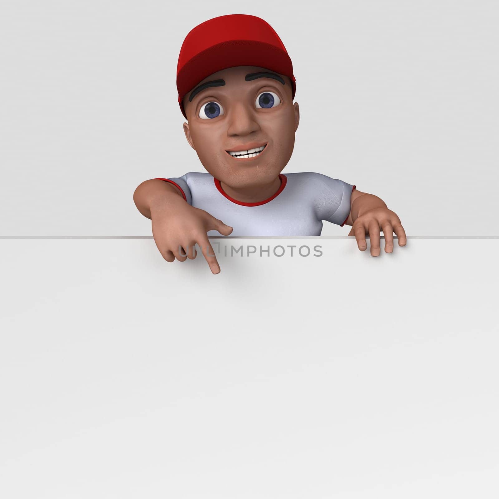 3D Render of Cartoon Sports Character
