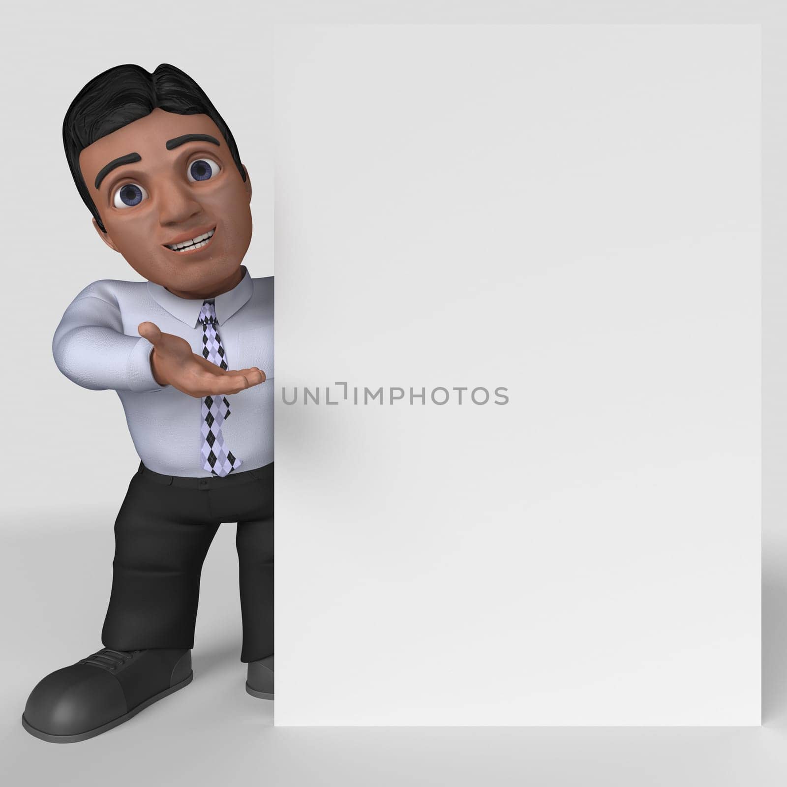 3D Render of Cartoon Business Character