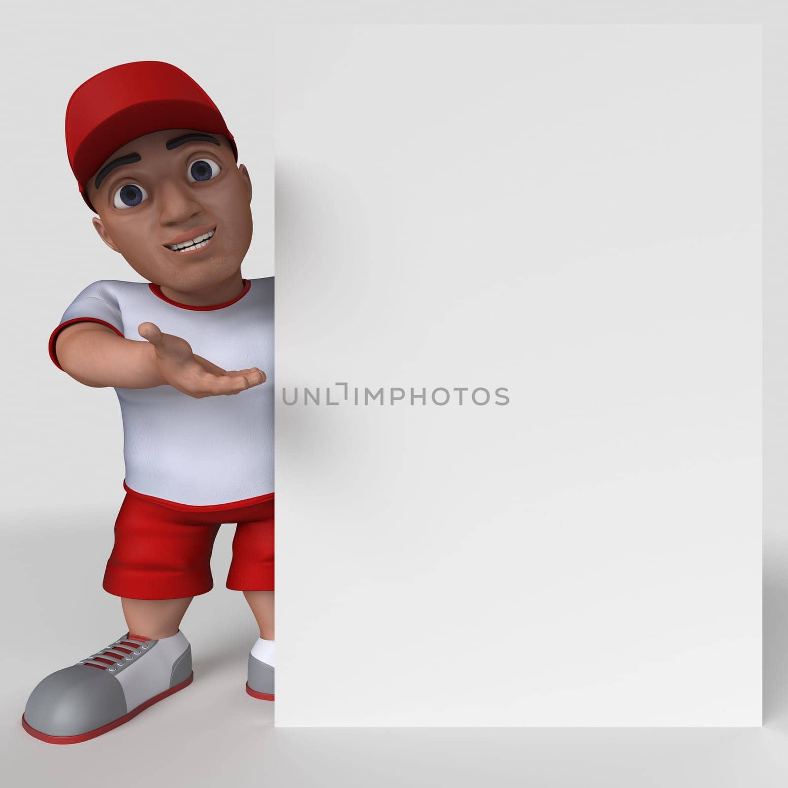 3D Render of Cartoon Sports Character