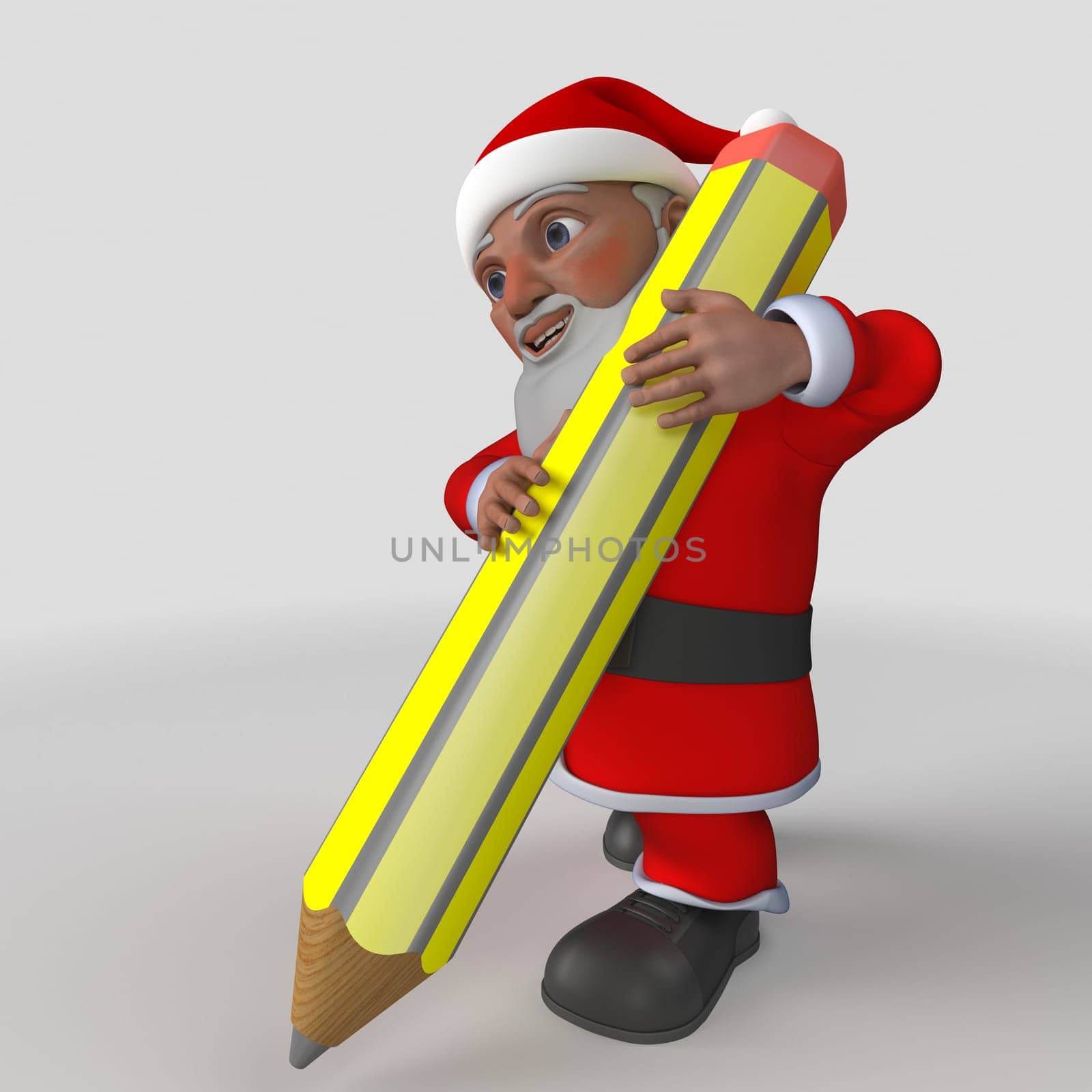 3D Render of Cartoon Santa Claus Character