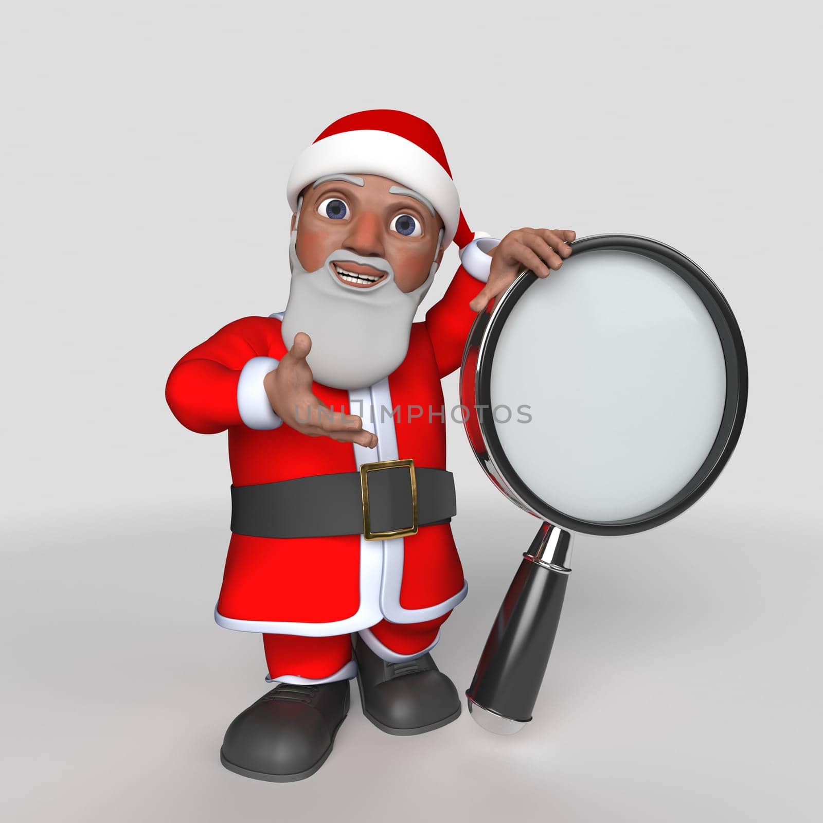 3D Render of Cartoon Santa Claus Character