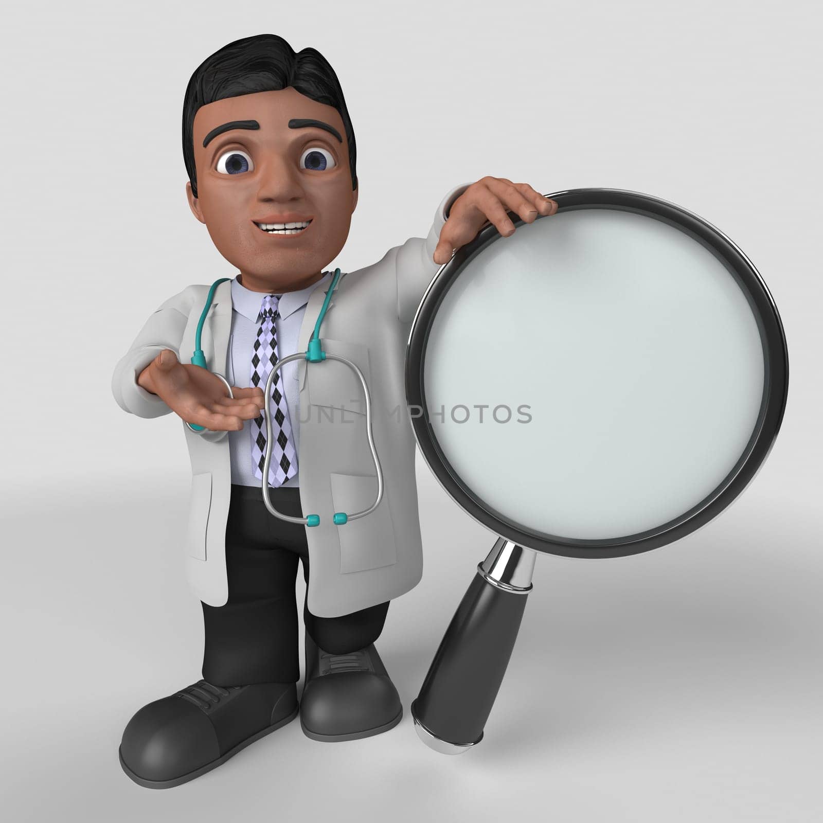 3D Render of Cartoon Doctor Character