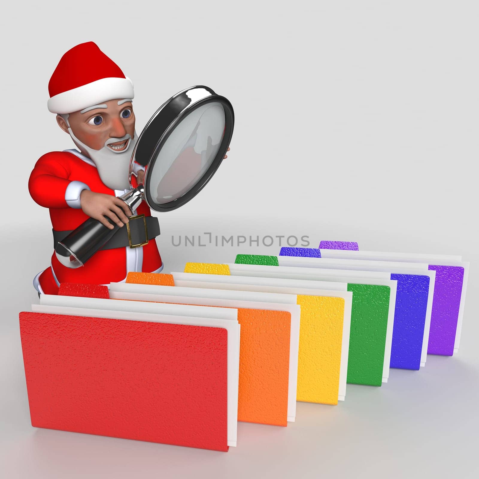 3D Render of Cartoon Santa Claus Character
