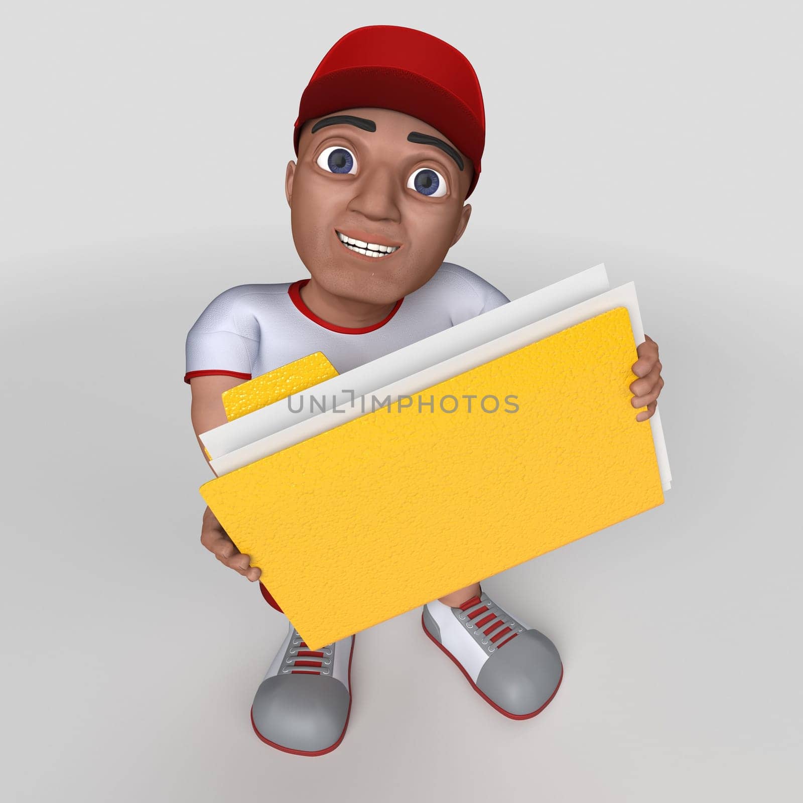 3D Render of Cartoon Sports Character