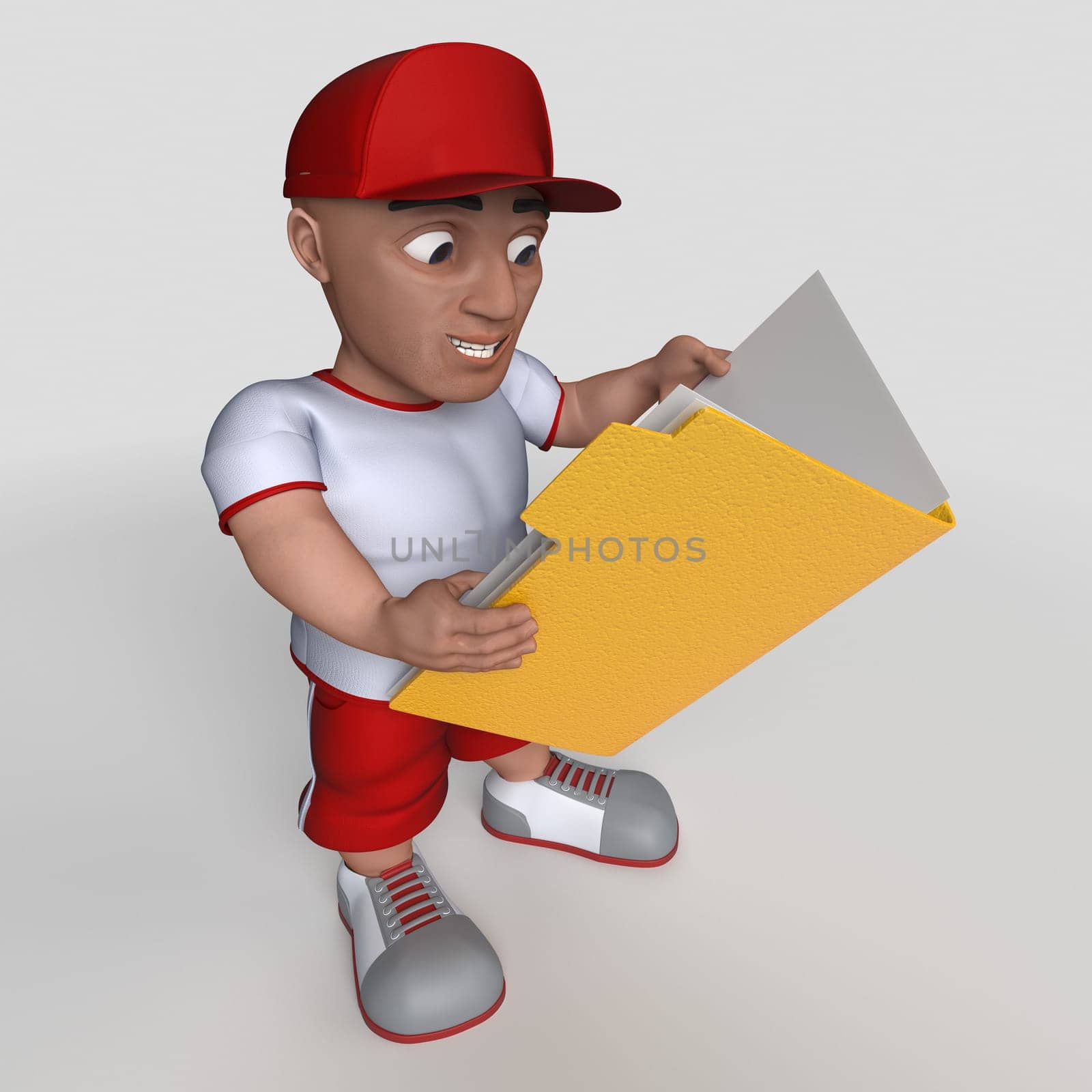 3D Render of Cartoon Sports Character
