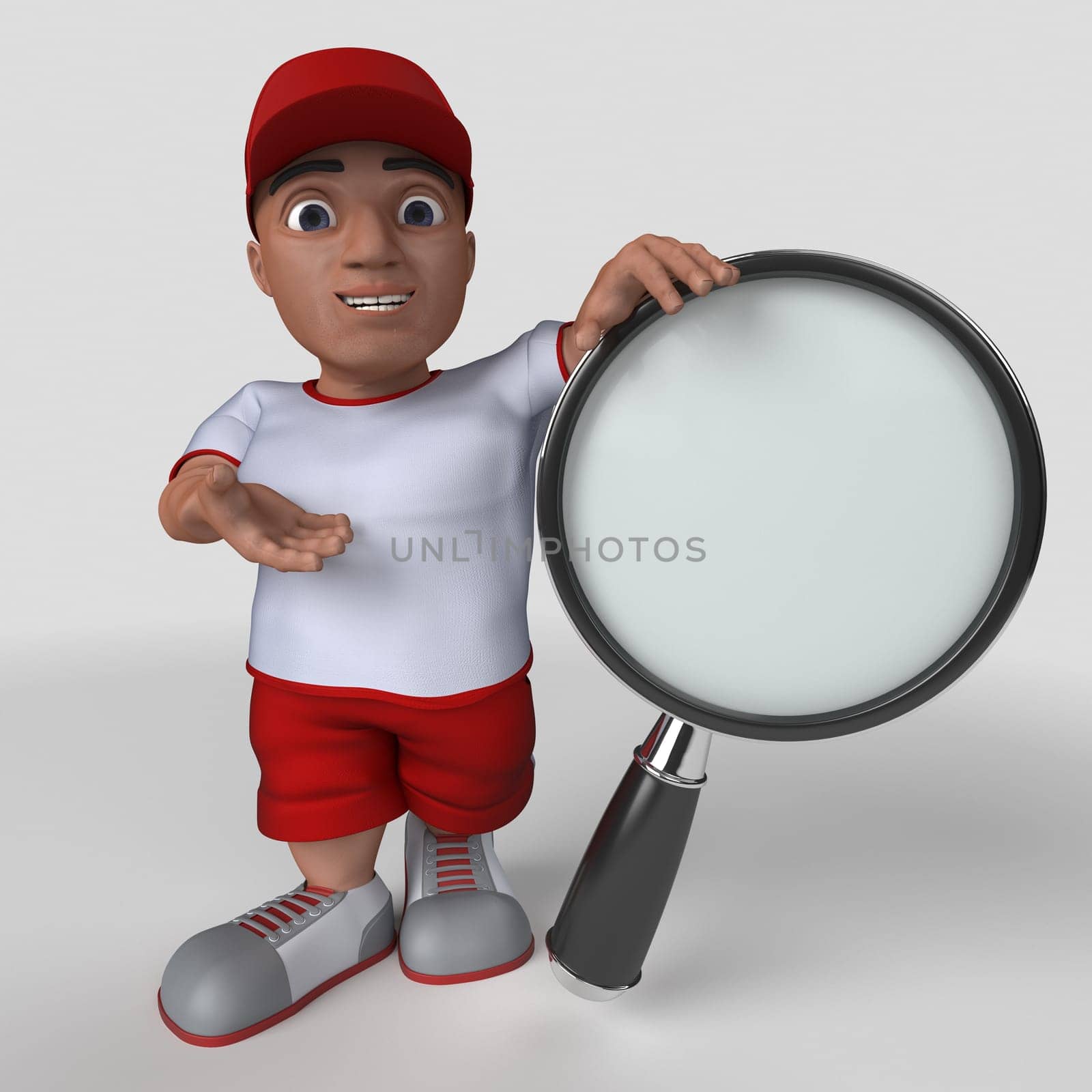 3D Render of Cartoon Sports Character