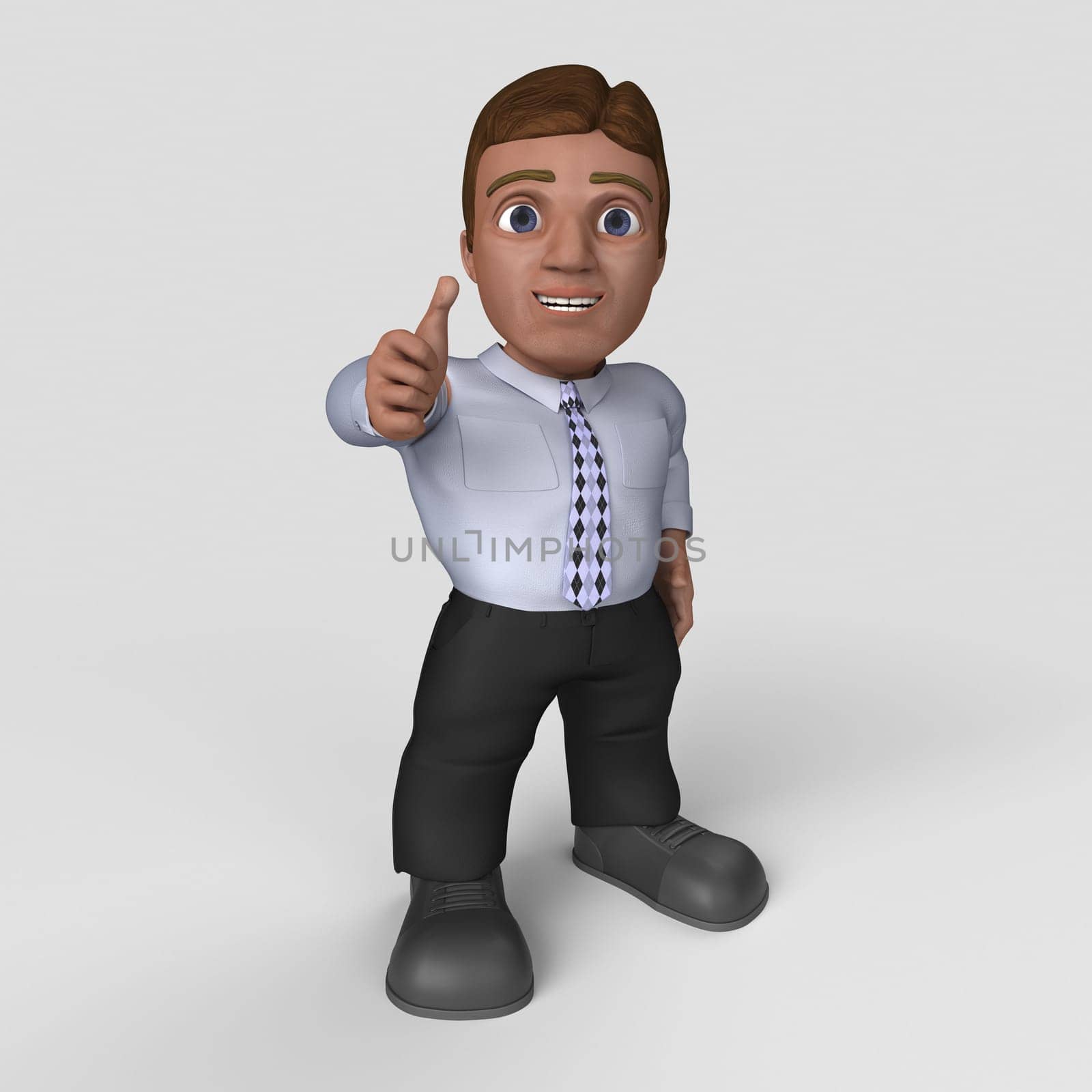3D Render of Cartoon Business Character