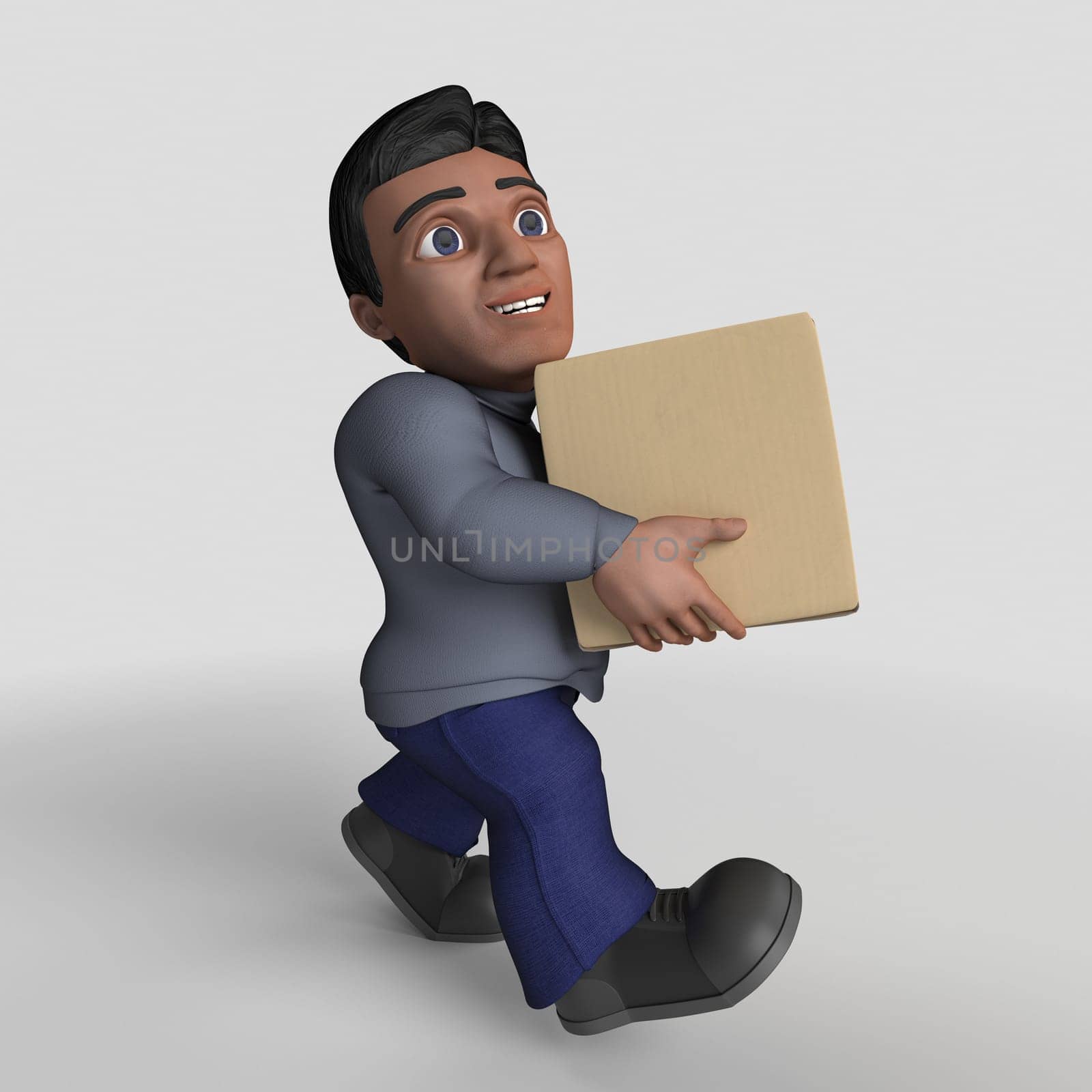 3D Render of Cartoon Casual Character
