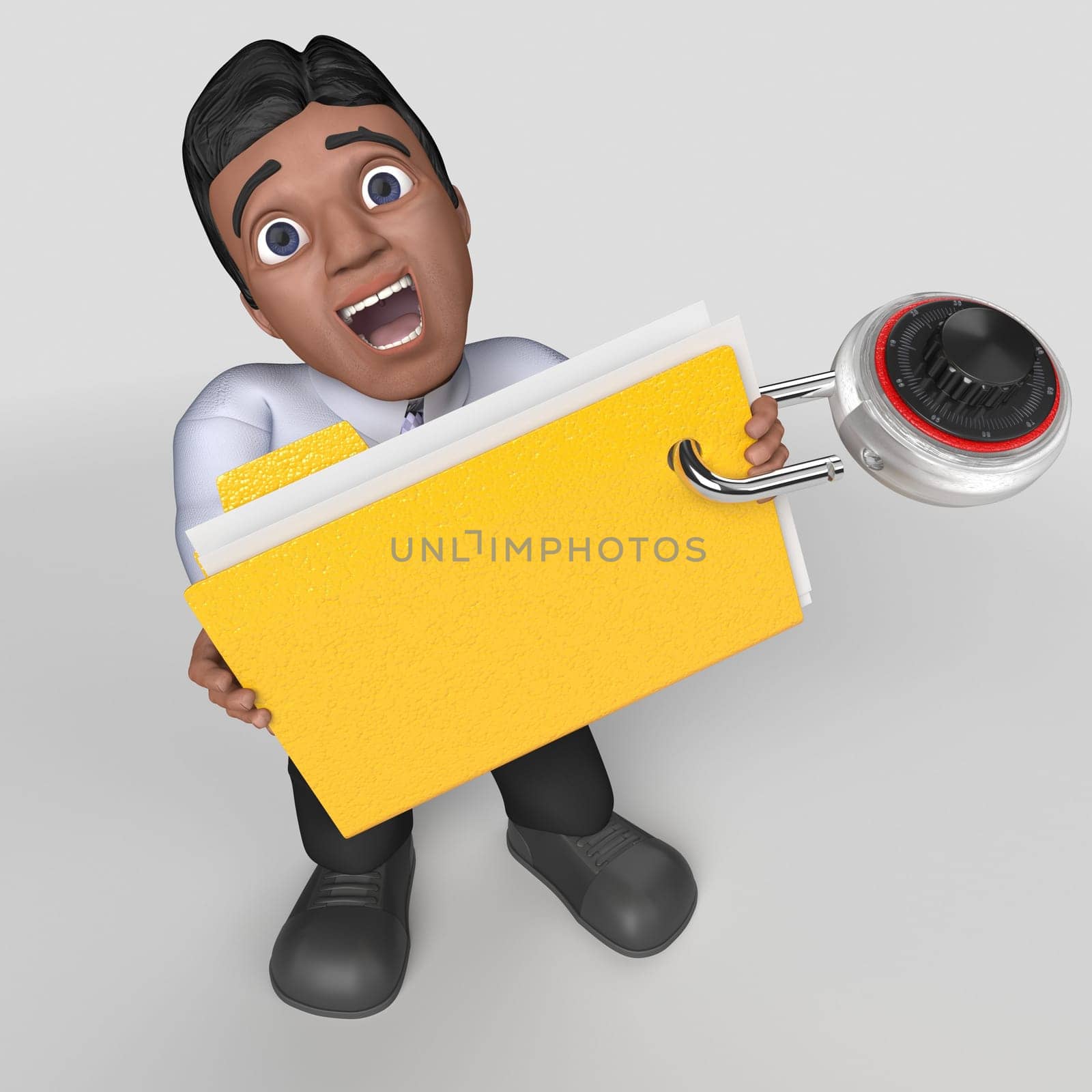 3D Render of Cartoon Business Character