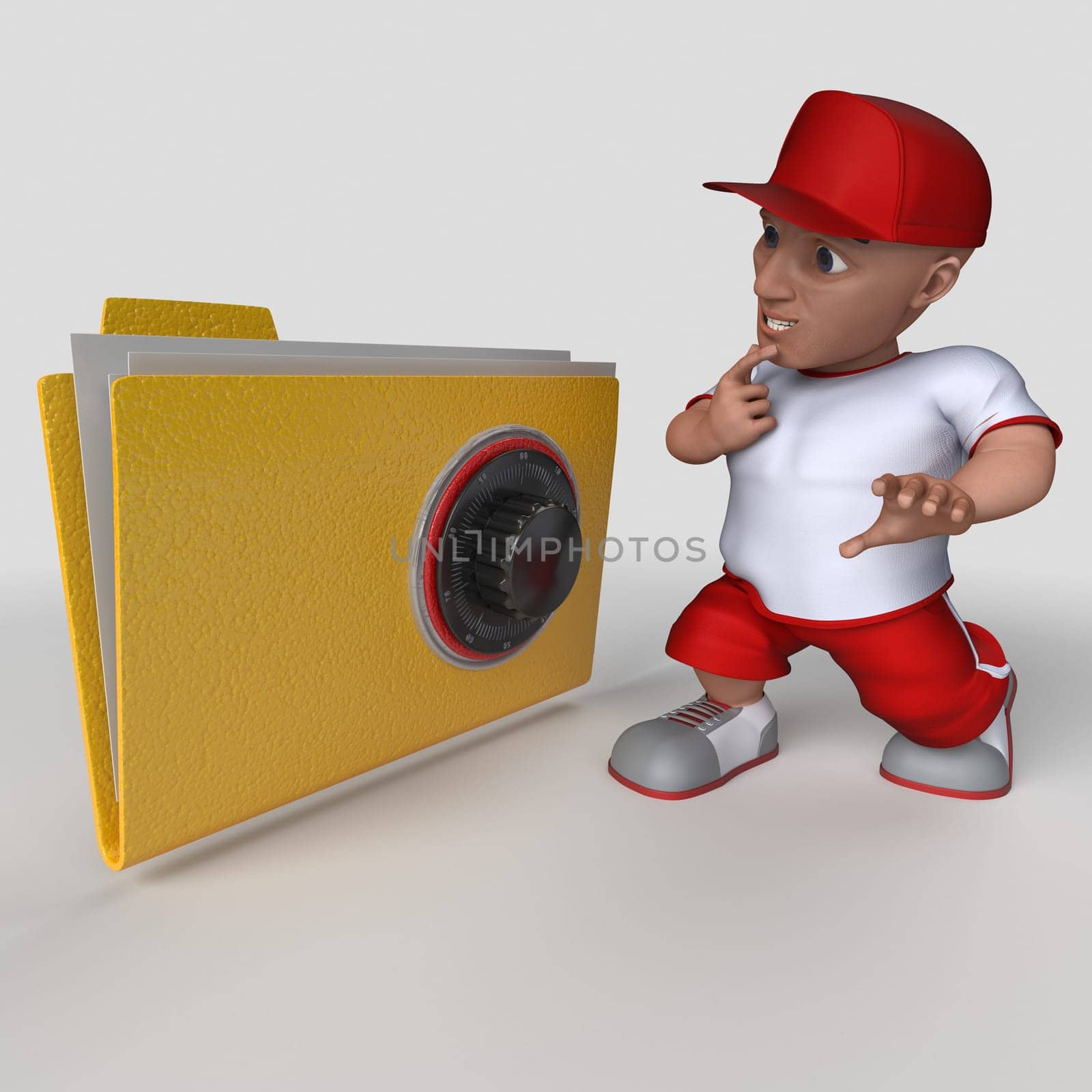 3D Render of Cartoon Sports Character