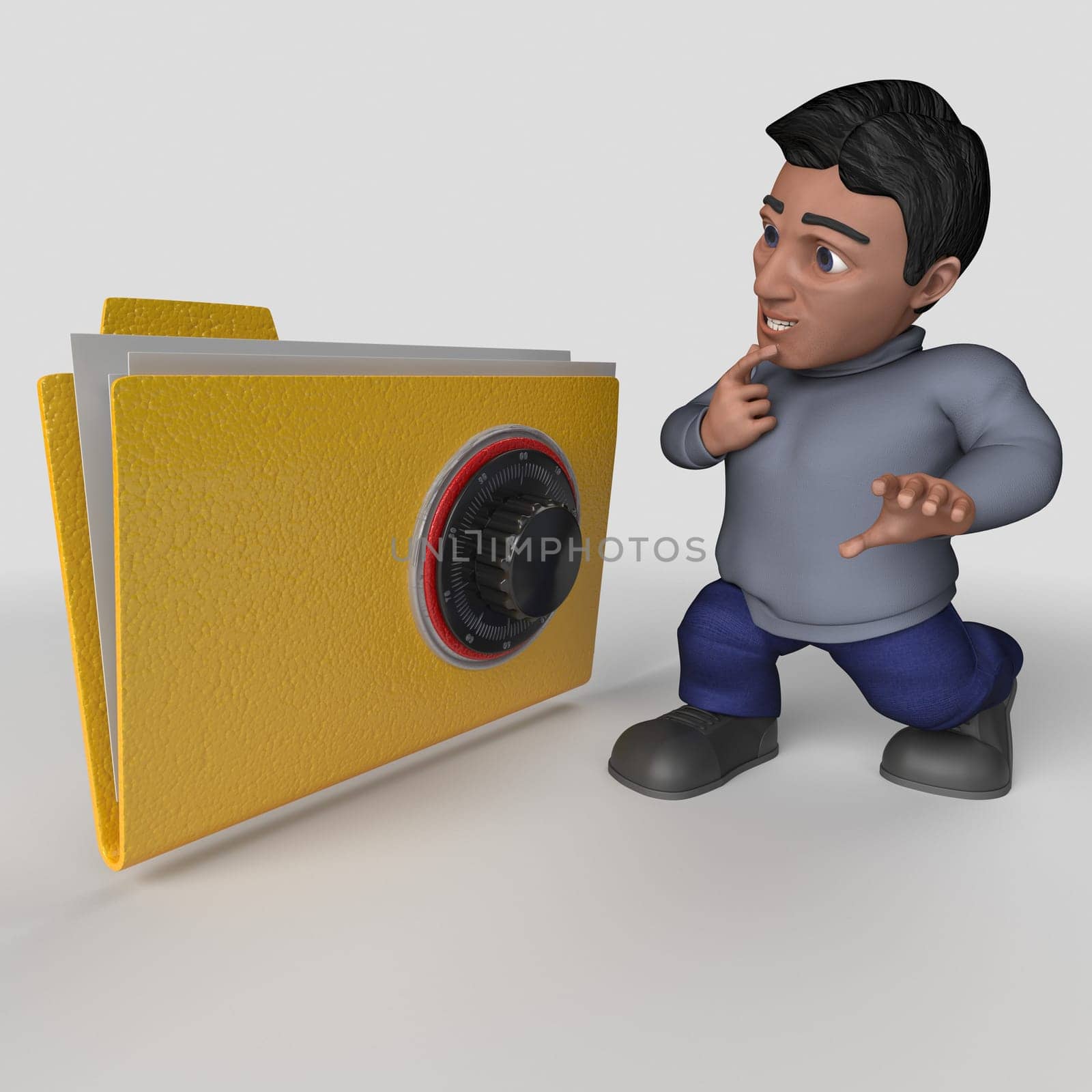 3D Render of Cartoon Casual Character