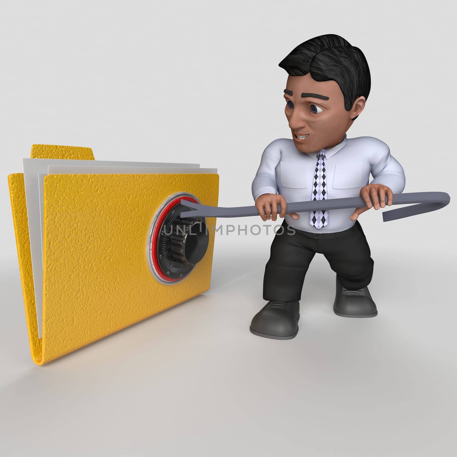 3D Render of Cartoon Business Character
