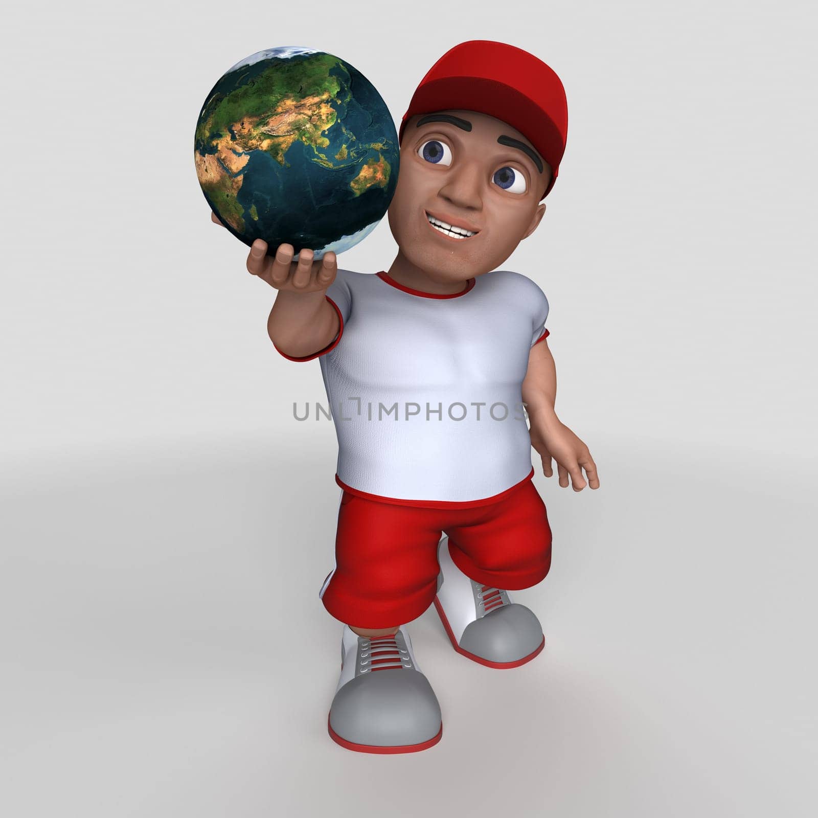 3D Render of Cartoon Sports Character