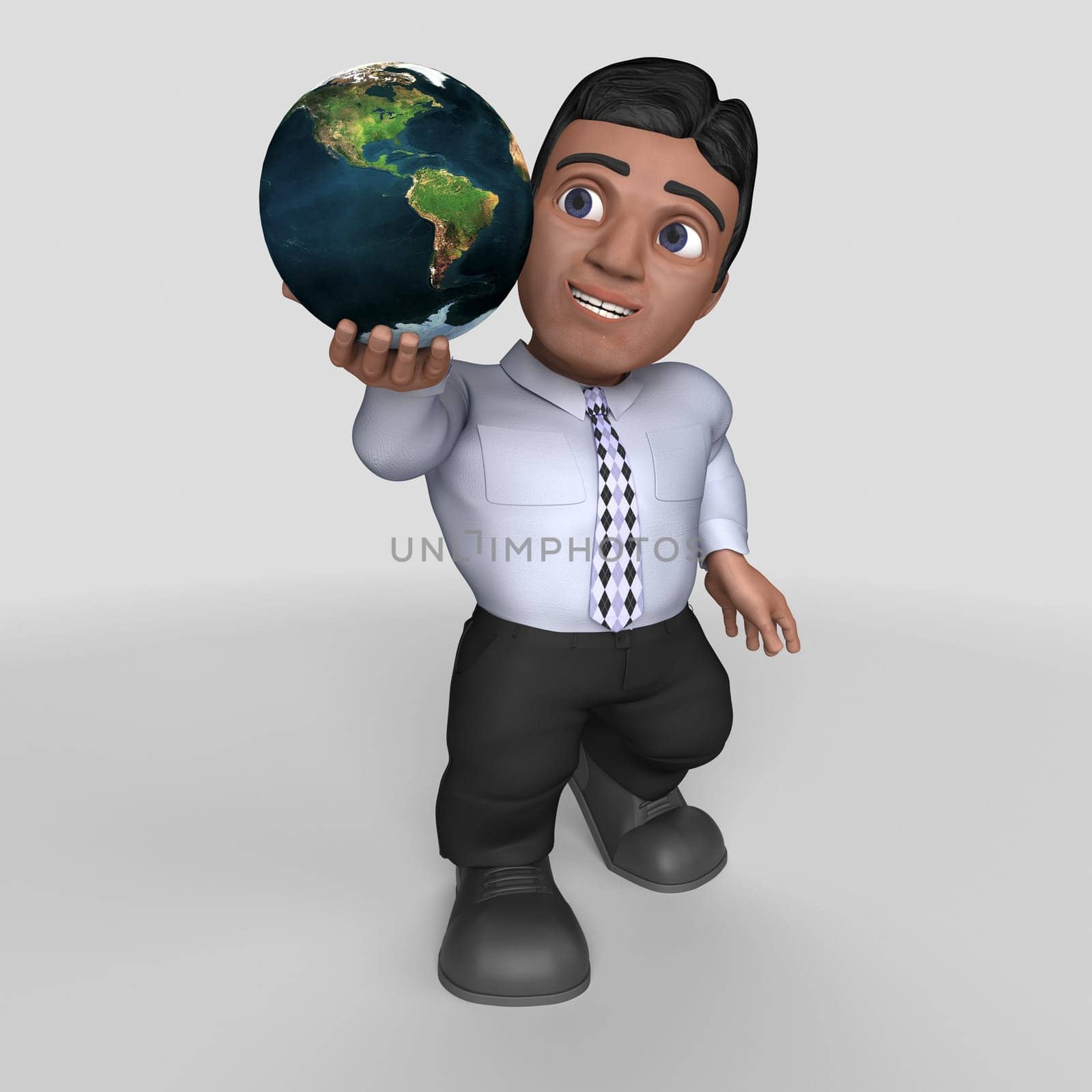 3D Render of Cartoon Business Character