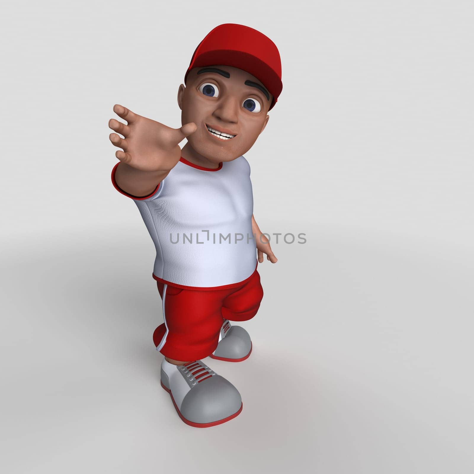 3D Render of Cartoon Sports Character