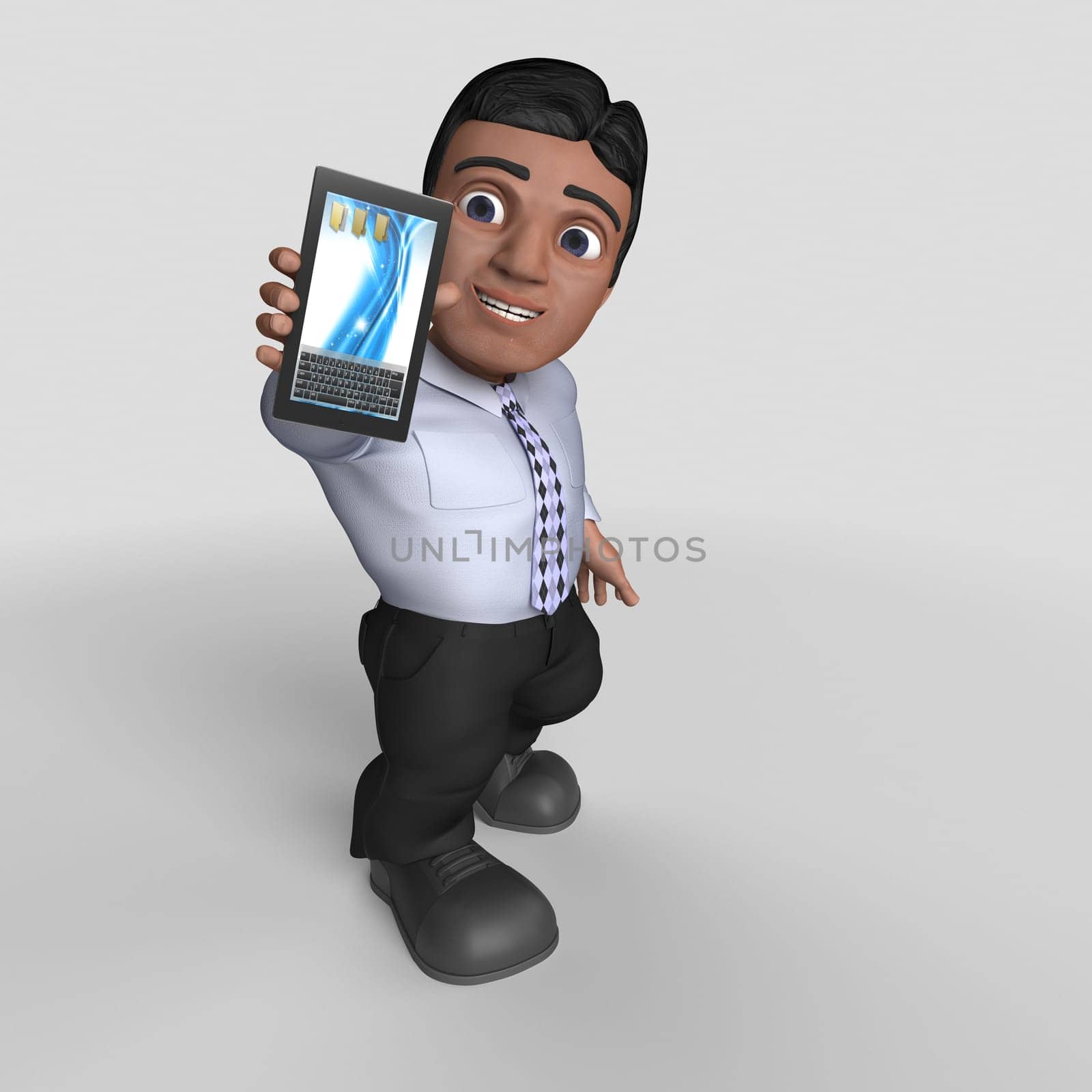 3D Render of Cartoon Business Character