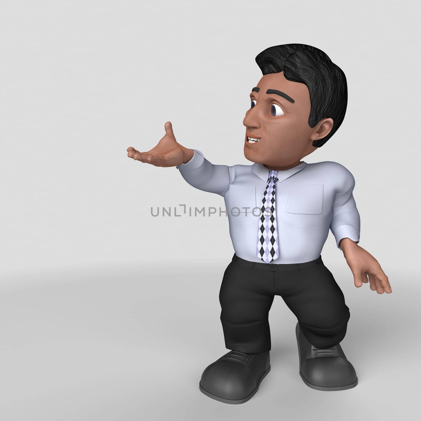 3D Render of Cartoon Business Character