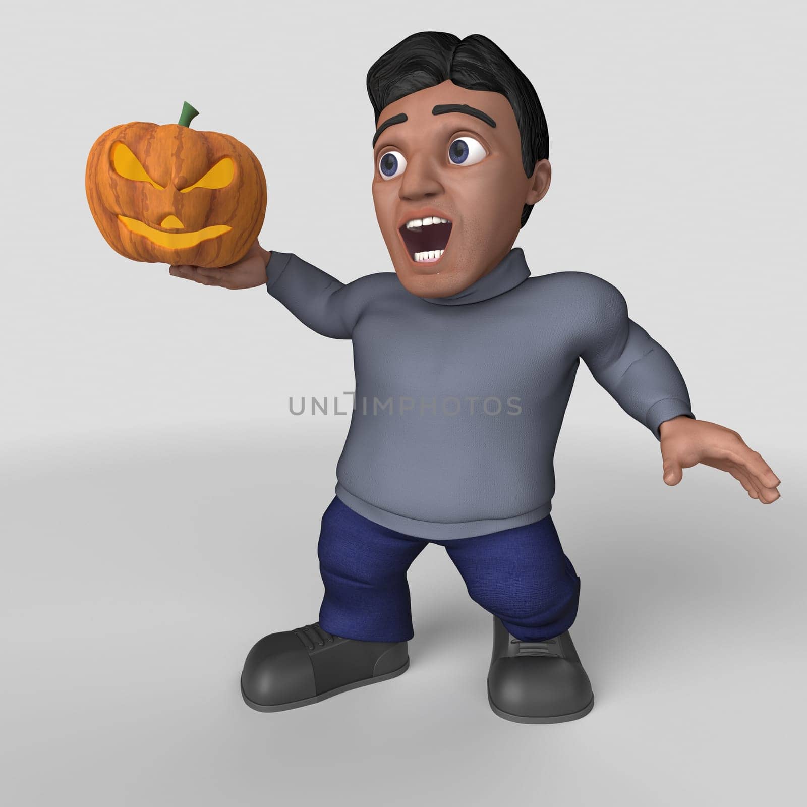 3D Render of Cartoon Casual Character