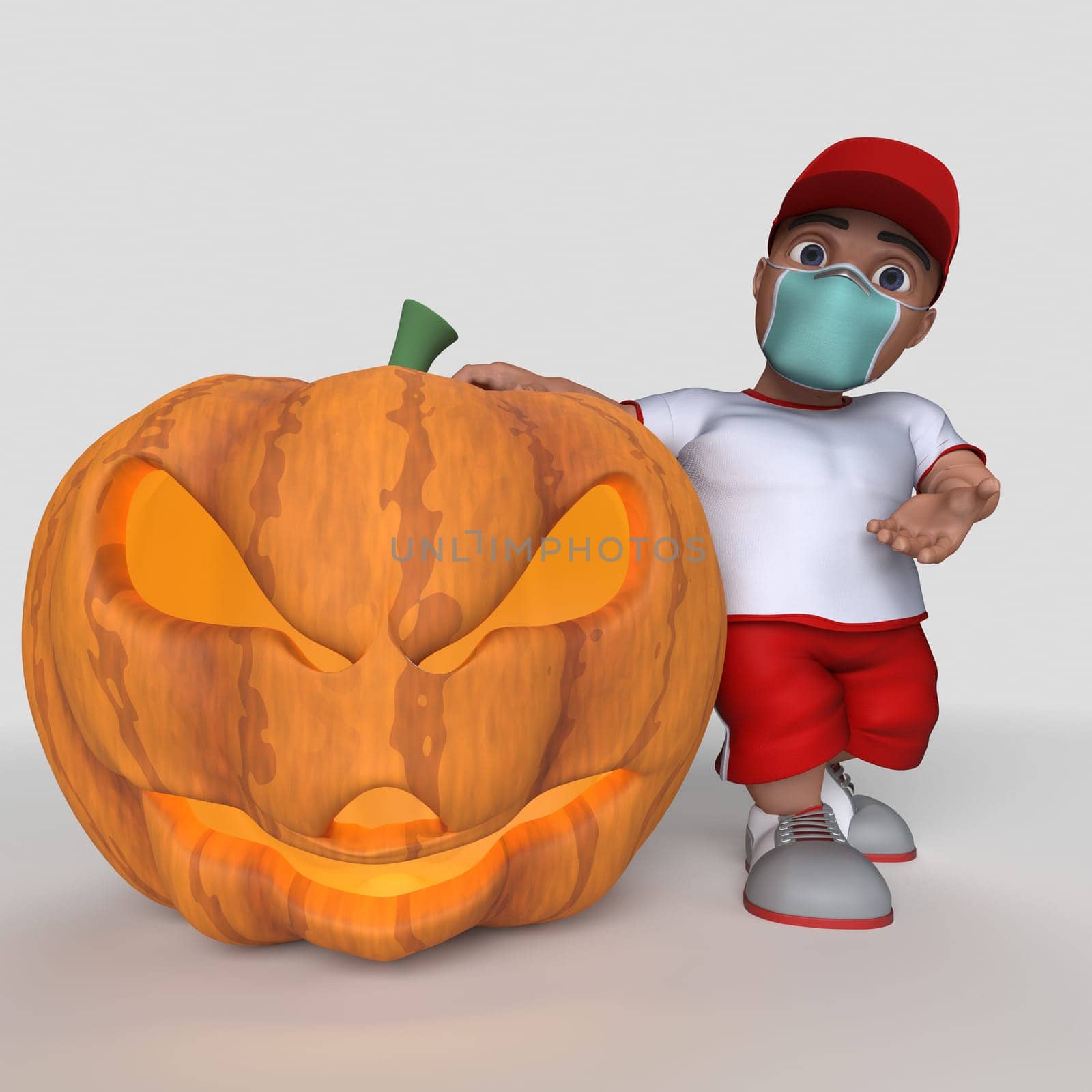 3D Render of Cartoon Sports Character
