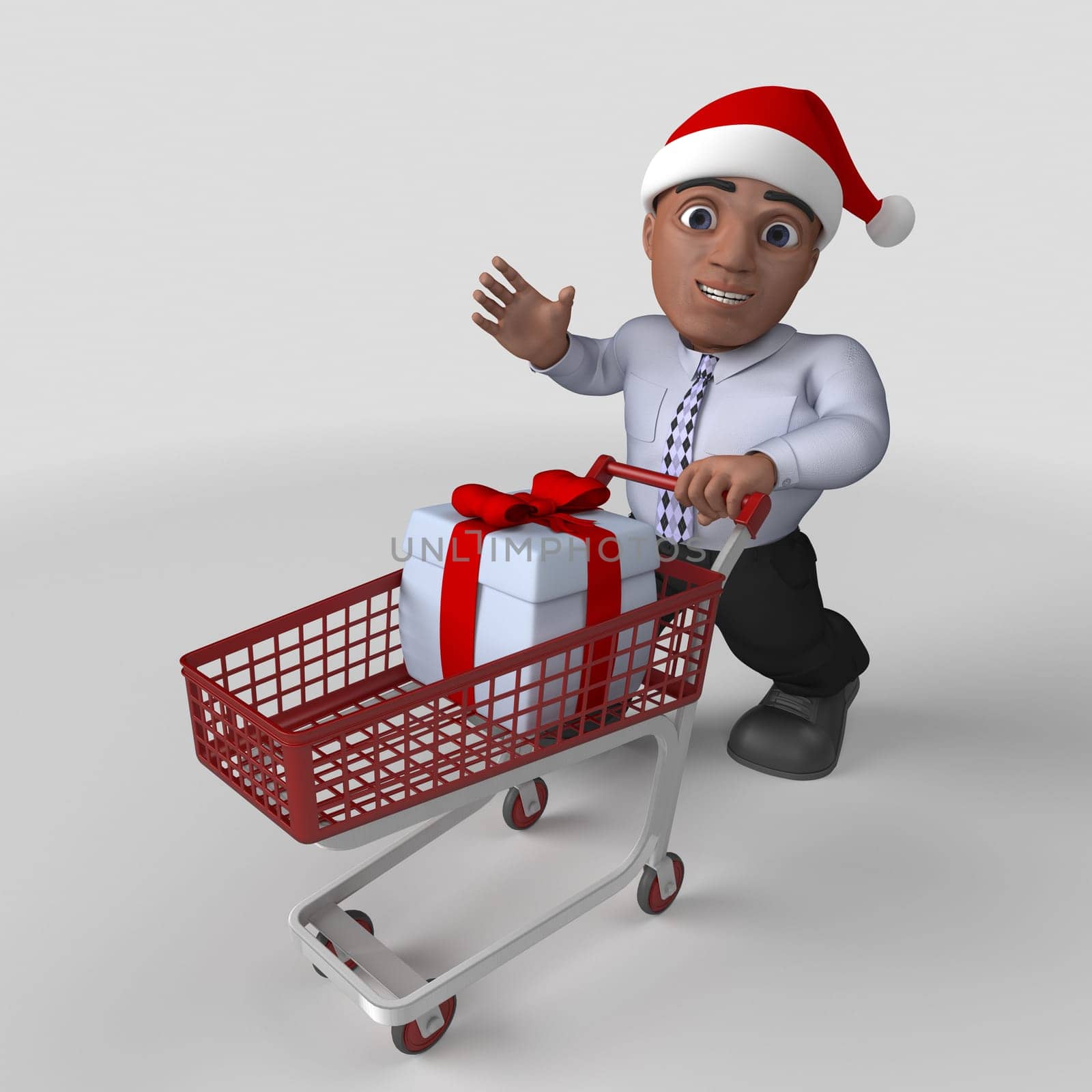 3D Render of Cartoon Business Character