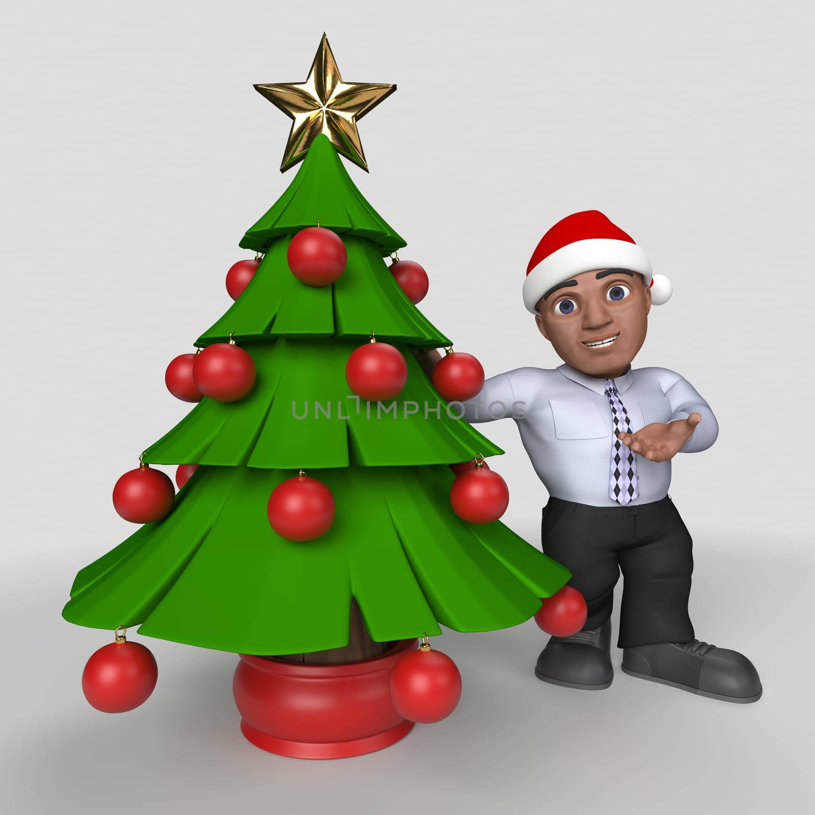 3D Render of Cartoon Business Character