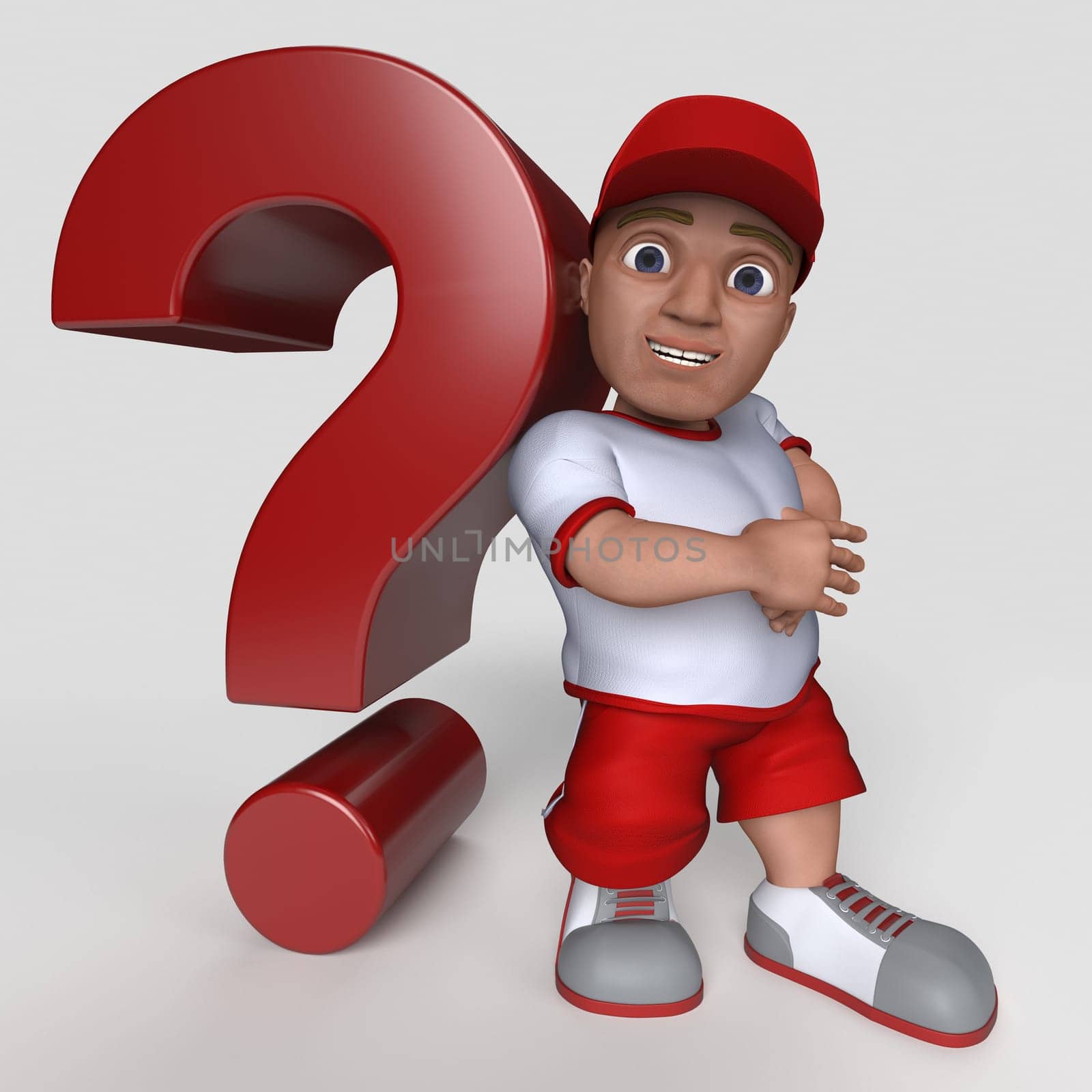 3D Render of Cartoon Sports Character