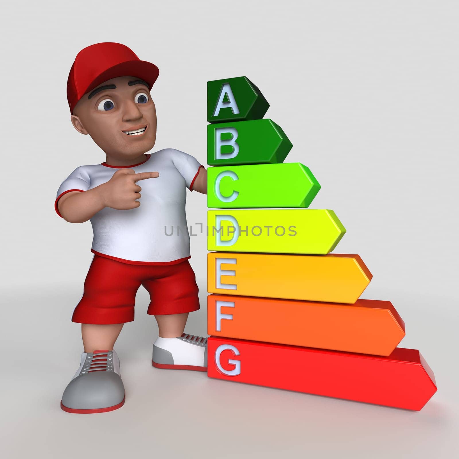 3D Render of Cartoon Sports Character