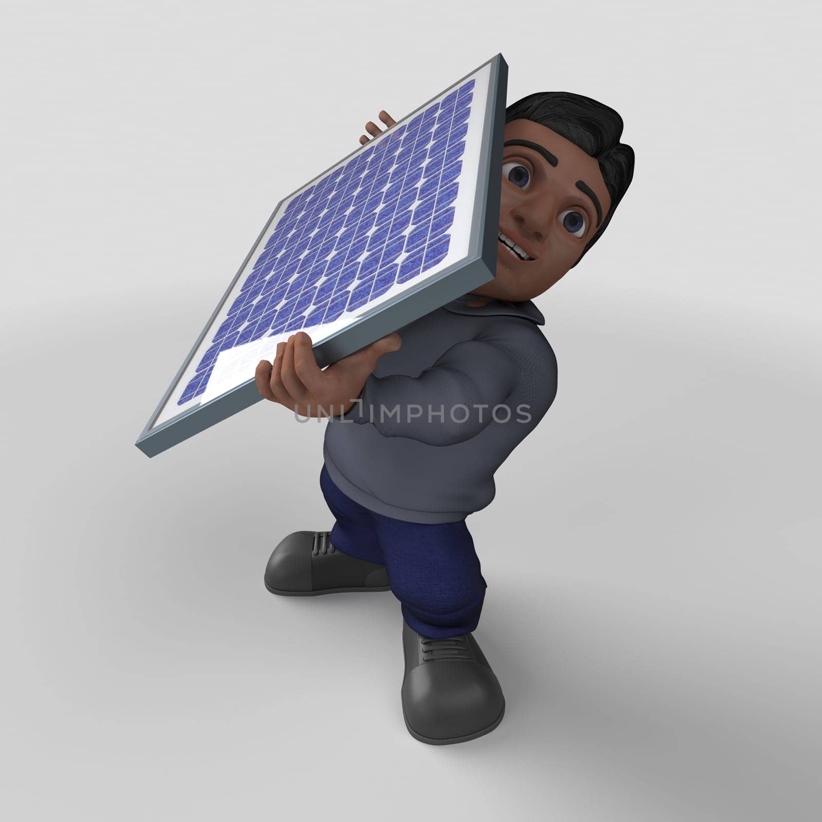 3D Render of Cartoon Casual Character