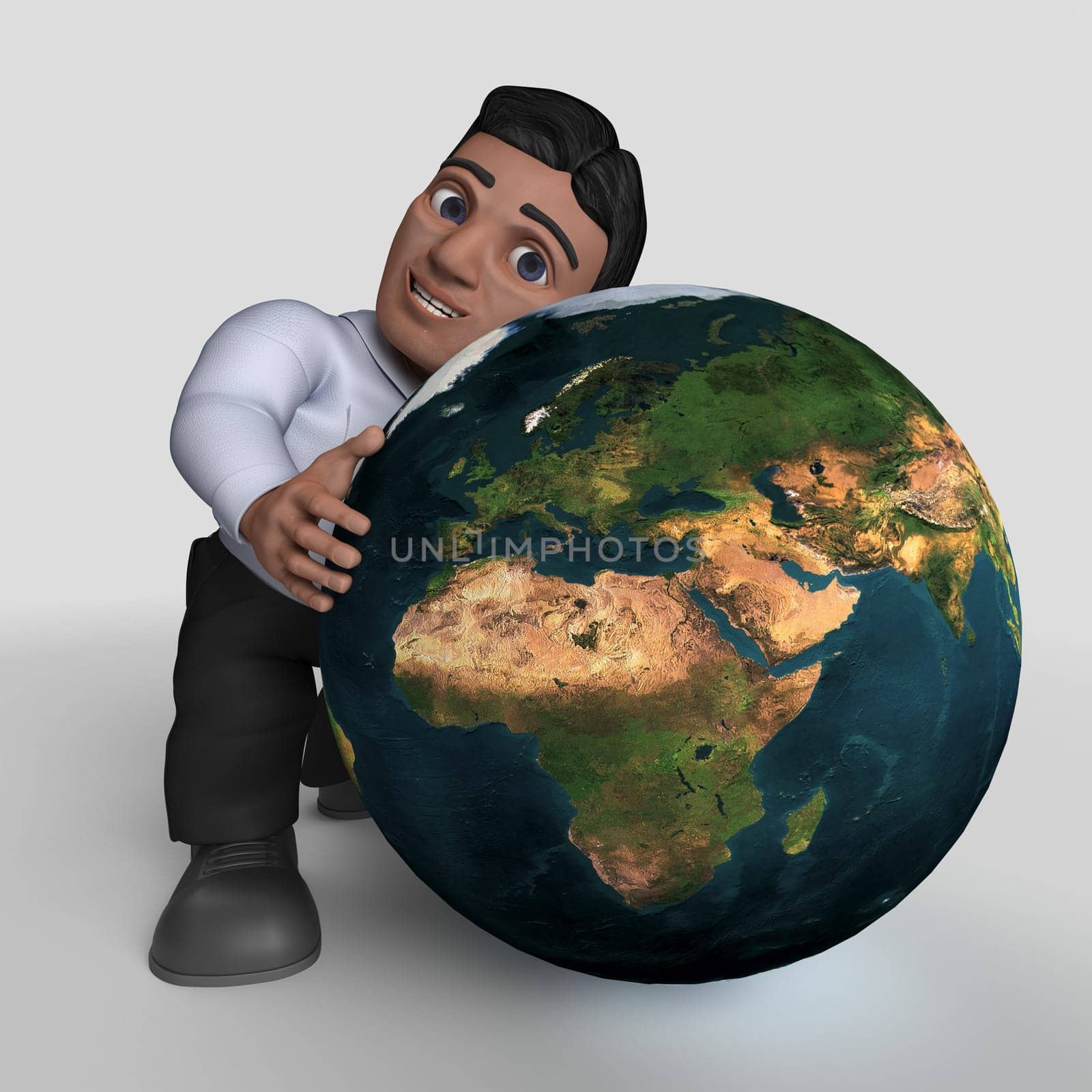 3D Render of Cartoon Business Character