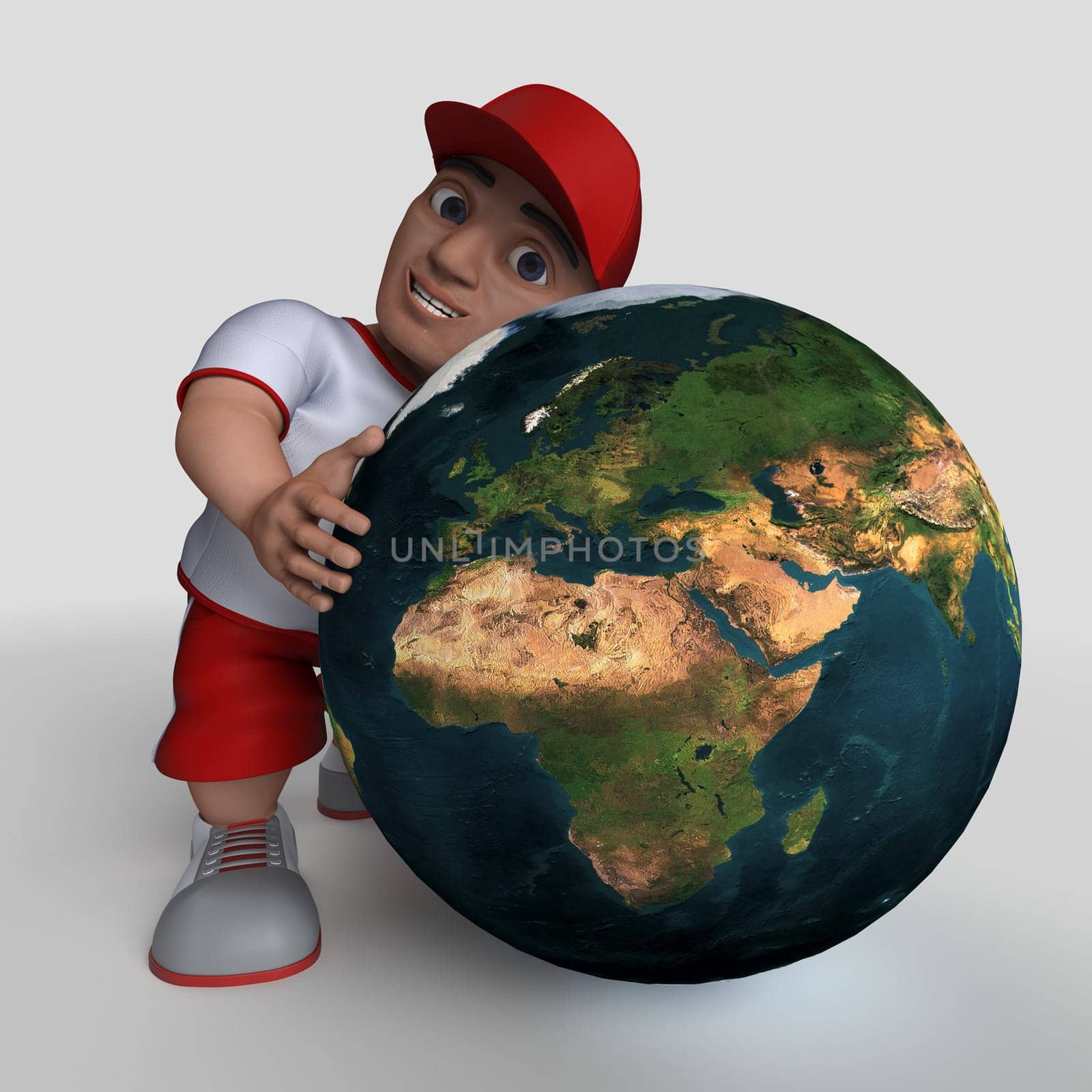 3D Render of Cartoon Sports Character