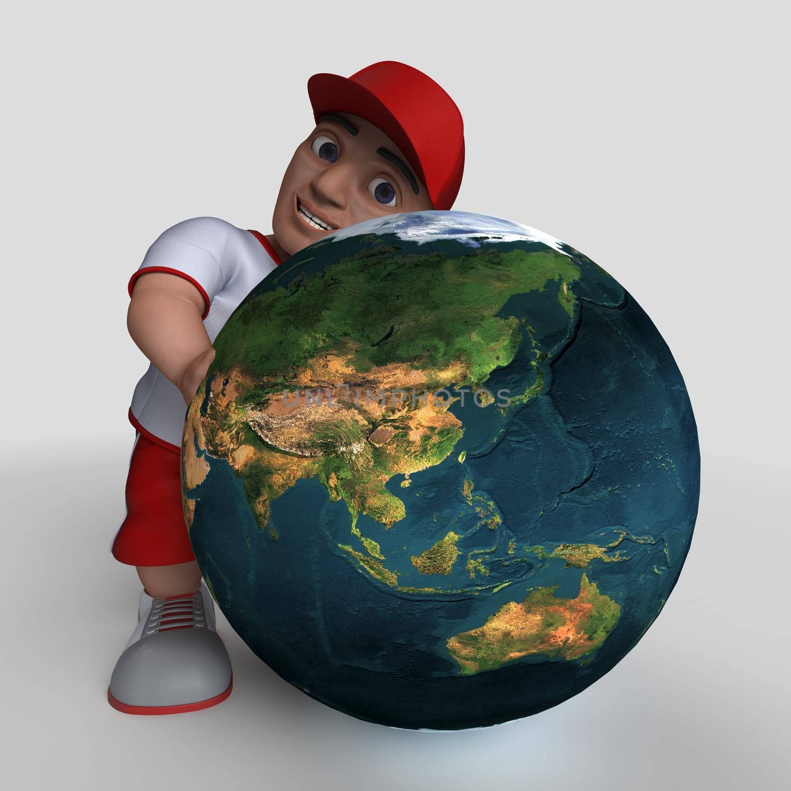 3D Render of Cartoon Sports Character